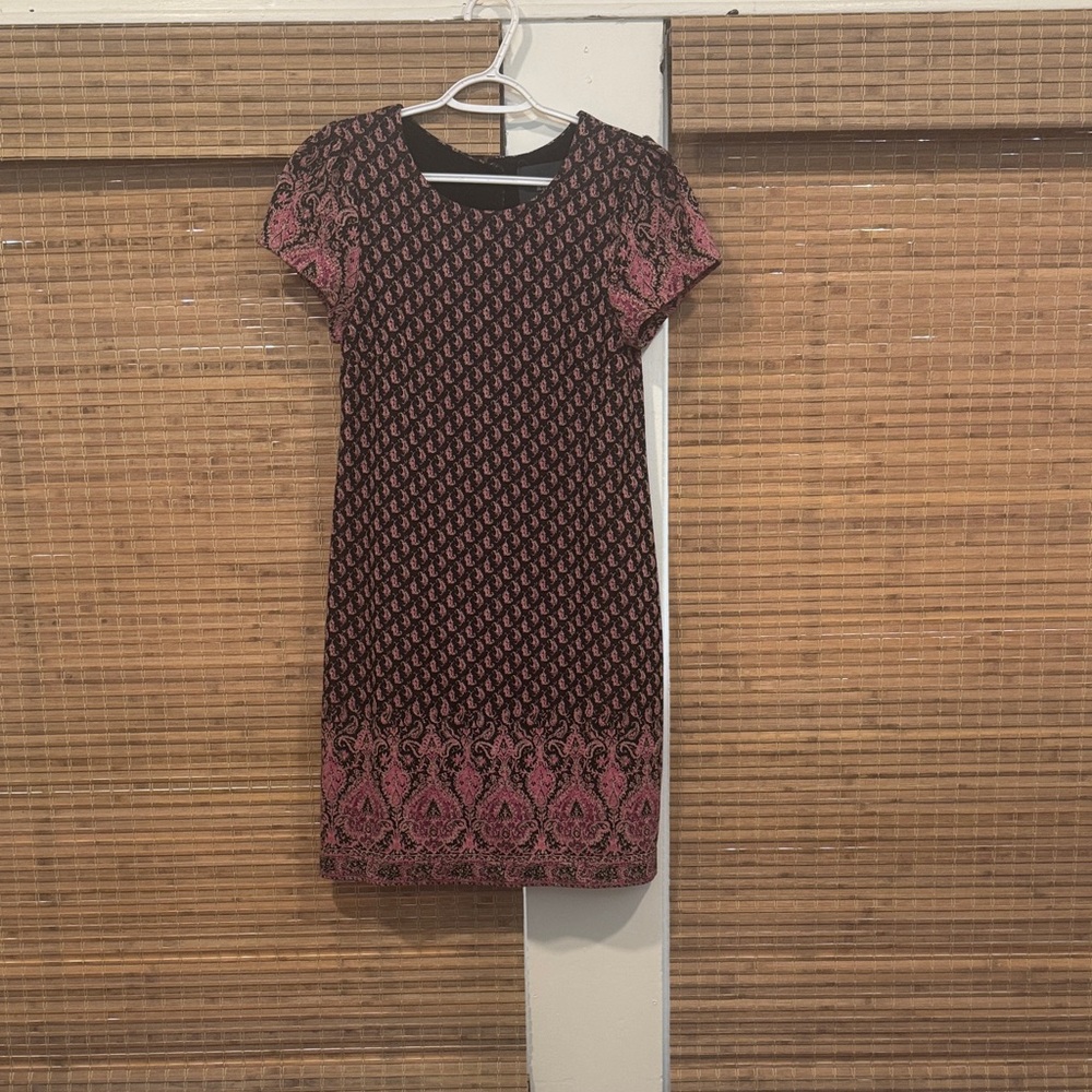 Maeve Black and Pink Mini Dress